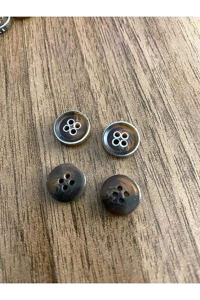 canan dizayn 15 mm Brown-Beige 4-Hole Polyester Button(25Pcs)