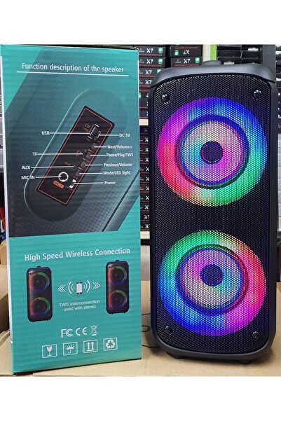 JUNGLEE Bluetooth Hoparlör Led Işıklı Sd Kart Fm Usb Ve Mikrofon Girişi Tws Ö...