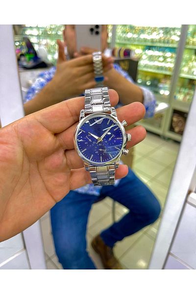 İSTLİV Silver Cord - Blue Dial Steel Case Men's Wristwatch