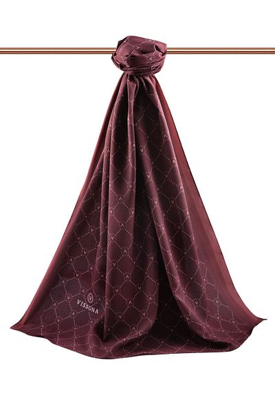 Vissona Γυναικείο πολυτελές μεταξωτό σάλι Medina Claret Red-1