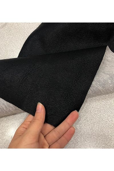 turkanlarhome Zen Nubuck Stain Resistant Upholstery Fabrics by the Meter (Auto Upholstery, Furniture Upholstery, etc.) Black Color