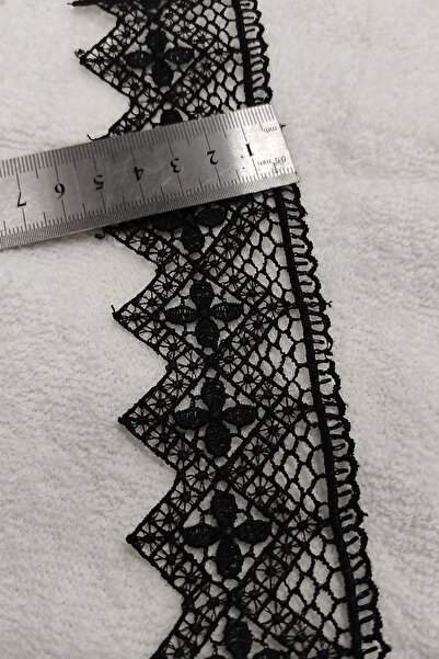 DUAYEN Güpür Dantel Siyah Cemil Kenar Desen 2 Metre
