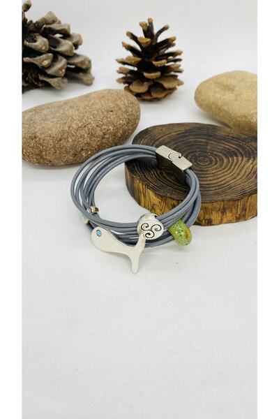 Porsuk Alternatif اليدوية الأسماك الشكل الجلود خيوط سوار المغناطيس