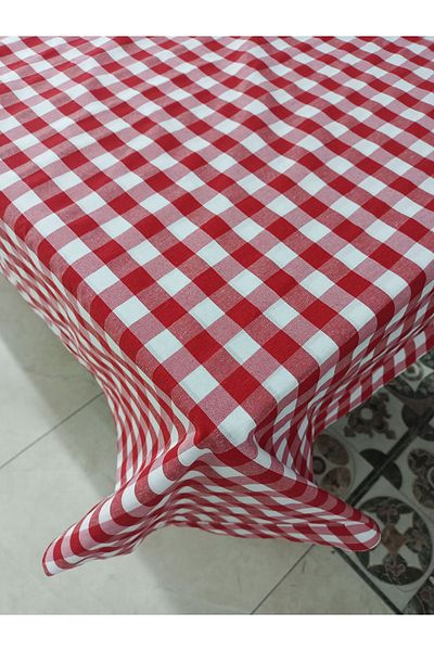 Ateşler Manifatura Daily Tablecloth Checkered Red