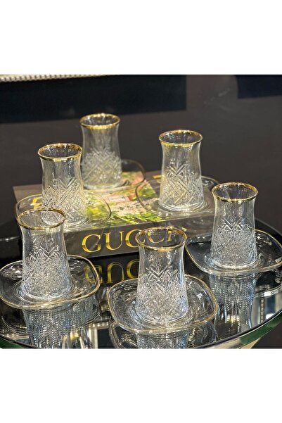 Elta Collection 12 Parça Gerçek Yaldızlı Timeless Çay Seti