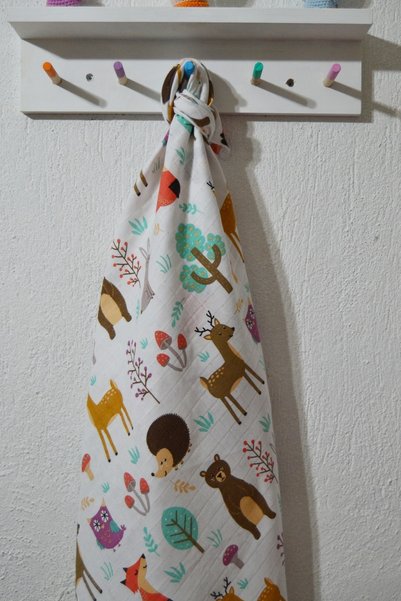 Vegüba Oeko-tex Certified 80x90cm Cute Forest 100% Cotton Baby Muslin Blanket