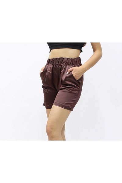 Dark brown shorts best sale womens