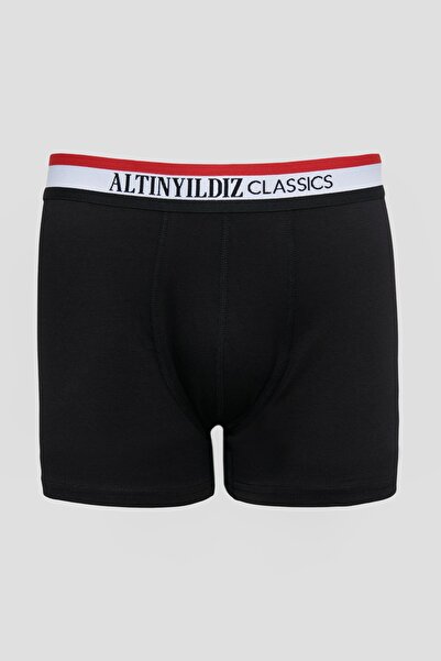 ALTINYILDIZ CLASSICS Ανδρικό Premium Cotton Grey Melange-μαύρο Πακέτο 2 εύκαμπτων μπόξερ