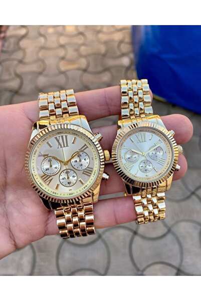 ÇENÇEN M Kors Model " Sevgili Saatleri " Metal Kordon " Çift Saatleri Roma Ra...