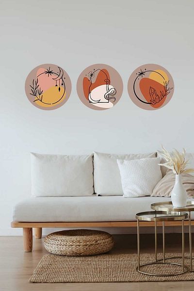 Piksel Grafik Set de autocolante de perete cu rotunde decorative boeme