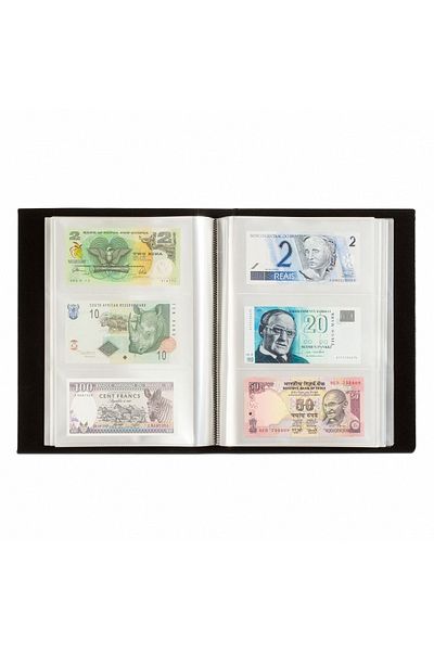 Leuchtturm مجلد ذاتي الصفحة بسعة 300 قطعة - أسود