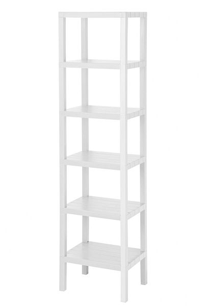 Pazarika Organizer 6 επιπέδων Πλαστική μονάδα ραφιών Λευκό, Βιβλιοθήκη, Μπάνιο, Ράφι κουζίνας. Σχάρα παπουτσιών