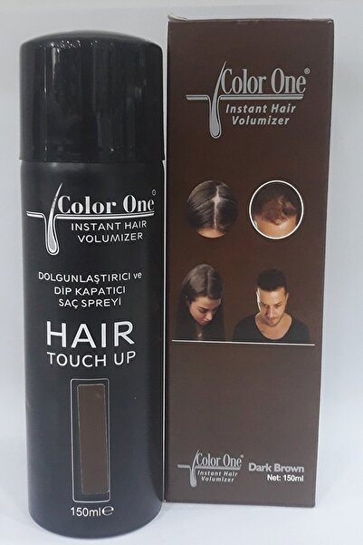 Color One Hair Dolgunlaştırıcı + Dip Kapatıcı Topik Saç Spreyi Koyu Kahve 150...