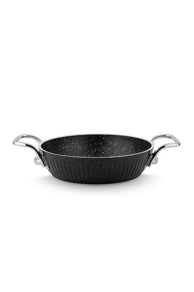 Lines Maya Induction Base Granite Pan Metal Handle 20 cm Black