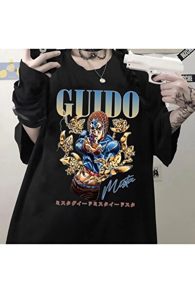 GALASHOP تي شيرت أنيمي جوجو الغريب للمغامرة الذهبية والرياح Guido Mod47