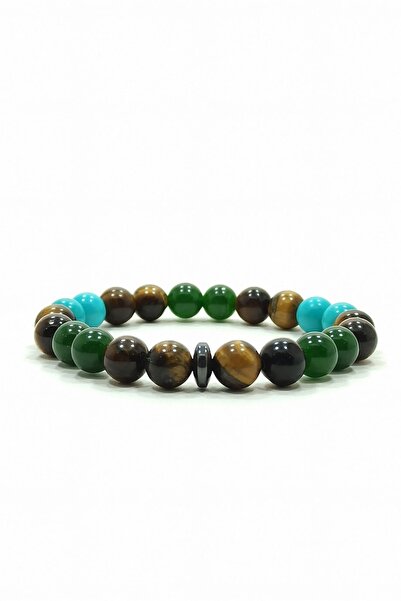 Sense Handmade سوار عين الشر الفيروز اليشم عين النمر الهيماتيت سوار الحجر الط...