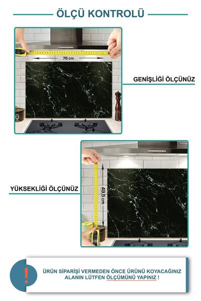 Decorita Cam Ocak Arkası Koruyucu | Düz Renk - Pudra Mavi | 49,5cm X 76cm