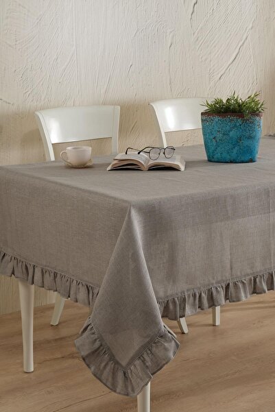 ÖDEL HOME Linen Ruffle Table Cloth