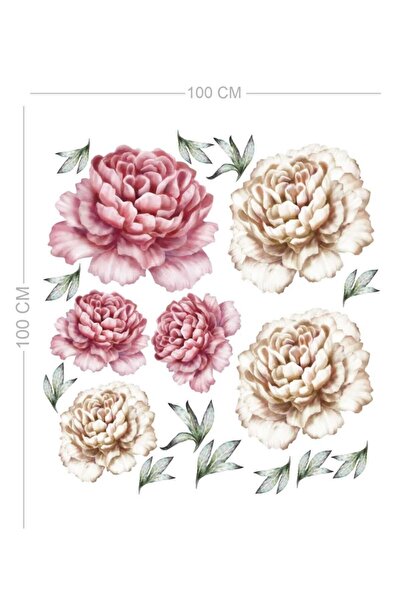 Piksel Grafik Peony Flower Wall Sticker