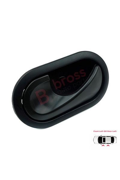 Bross Otomotiv مقبض الباب الأمامي والخلفي الأيسر باللون الأسود لسيارة Renault Megane 2 2002-2008
