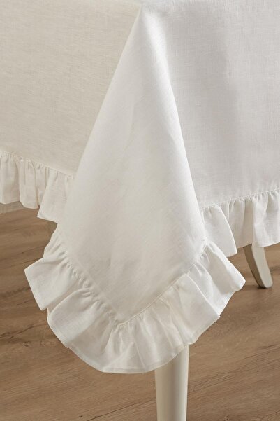 ÖDEL HOME Linen Ruffle Table Cloth