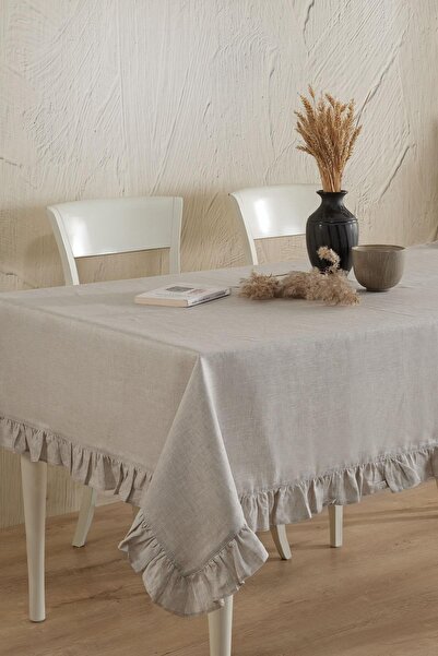 ÖDEL HOME Linen Ruffle Table Cloth