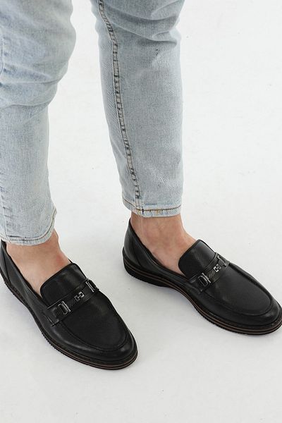 Everest Men's Classic Genuine Leather College Orthopedic Buckle Shoes