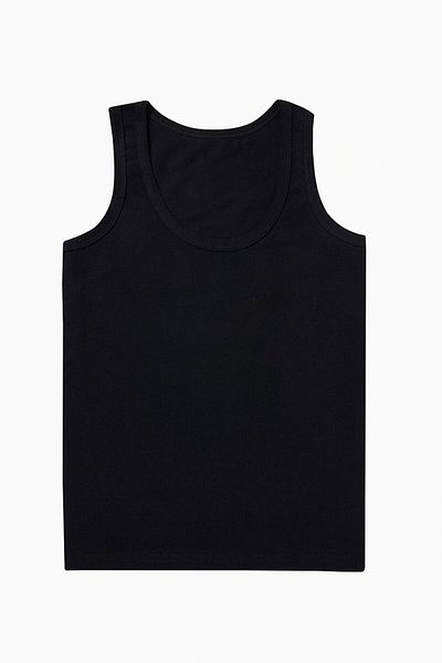 Altun Boy's Black Rib Tank Top - 6 Pieces