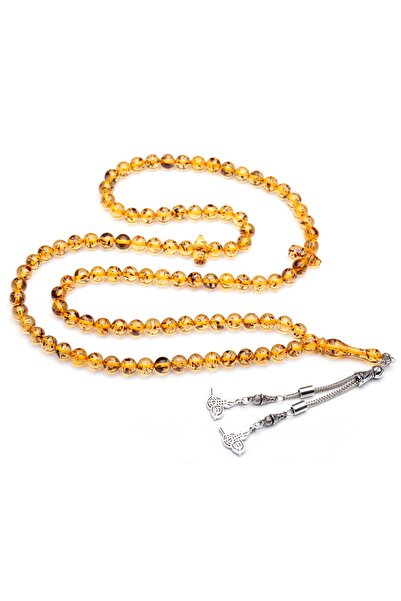 enderun Çay Fosilli Hediyelik 99luk Namaz Dua Tesbihi Hakiki Kehribar