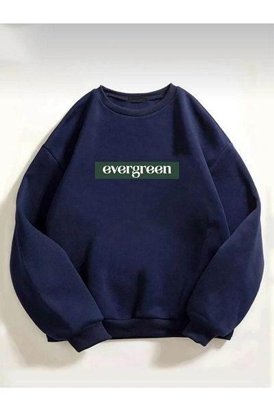 Rokeby Унисекс суитшърт с щампа Evergreen Oversize