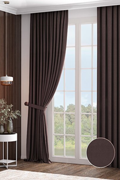 Altındaş Tekstil Petek Fon Perde Ekstrafor Büzgülü (PİLESİZ) Tek Kanat Kahve ...
