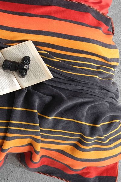 İyi Geceler İstanbul In Line Double Cotton Blanket - Red