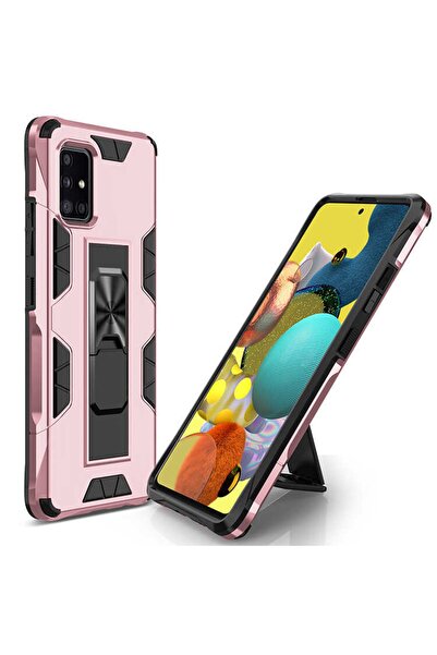 ZM STORE Samsung Galaxy A51 Zore Kılıf Tank Zırh Metal Yüzüklü Mıknatıslı Sta...