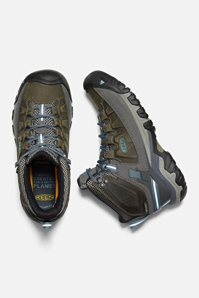 Keen Targhee 3 Mid Wp W-magnet/atlantic Blu - Su Geçirmez Kadın Yürüyüş Botu - Koyu Yeşil/antrasit