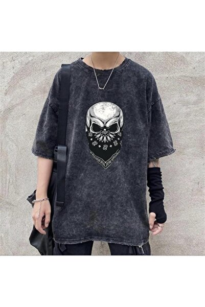 Touz Унісекс футболка з принтом «Gang Skull» та ефектом старіння