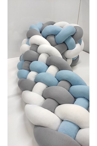 meleginisiklitoplari حماية محبوكة 380 سم 6 قطع محبوكة / 70x120 سرير الأم الجانبي - واقي السرير