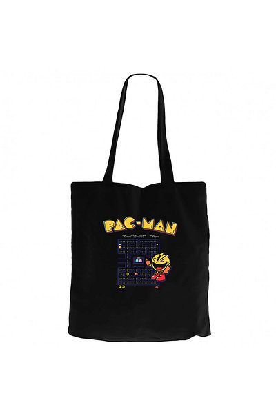 Z zepplin Geantă din pânză neagră Pac-man Eighties