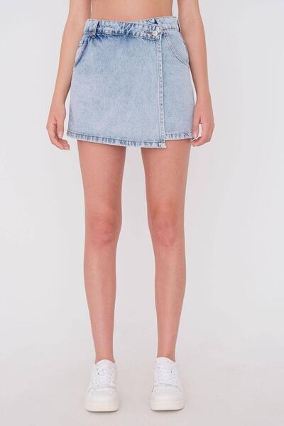 MAKRAS EXCLUSIVE Short Denim Shorts Skirt