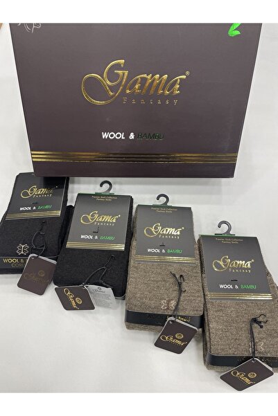 Gama Çorap 4 τεμάχια γνήσιου αρνιού μαλλί + μπαμπού ανάμεικτα νάιλον χωρίς χοντρές χειμερινές ανδρικές κάλτσες