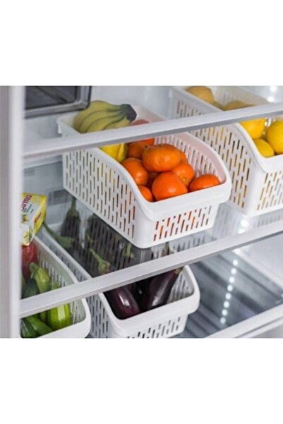 LİRAZON 5 Pieces Large Size Refrigerator Shelf Organizer Multi-Purpose Plastic Basket