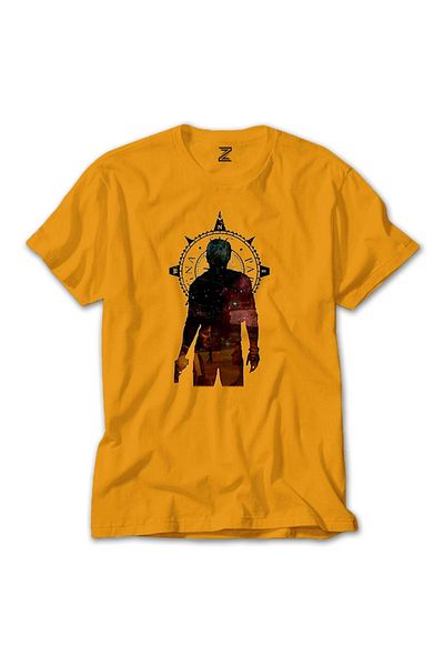 Z zepplin Uncharted 4 Logo Yellow T-shirt