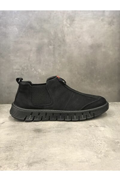 JAMES FRANCO 921 Siyah Havlu Kalın Nubuk I Su Geçirmez Kısa Bot