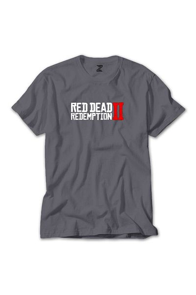 Z zepplin Red Dead Redemption 2 Text Grey T-shirt