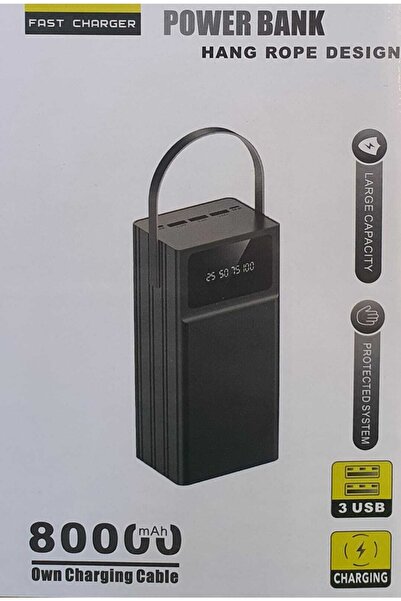 JUNGLEE 80000 Mah Powerbank Ios Android Uyum Ekranlı Type C Mikro Usb Lightni...