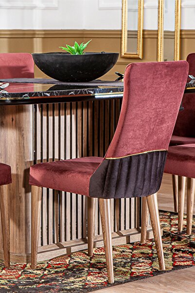 Modalife Demre Salon Yemek Mutfak Sandalyesi - Bordo
