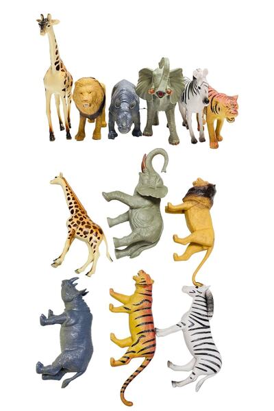 tmtoysandmore Vahşi Hayvan Xl Büyük Boy 6lı Zebra Aslan Fil Gergedan Zürafa K...