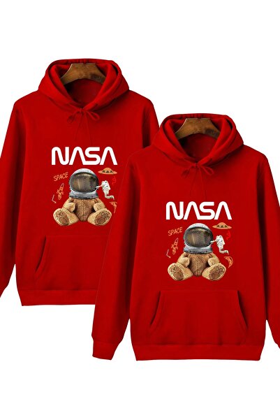 Trend Sizde Hanorac cu glugă cu imprimeu Nasa Bear unisex Pachet de 2 Combina...