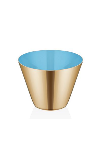 Narin Conical Snack Bowl - Gold & Blue - Shiny - 7 Cm