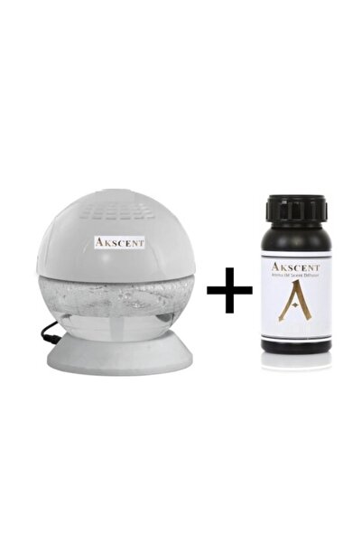 AKSCENT Küre Koku Makinesi Işıklı Ve 200 Ml Angelcw Koku Kartuşu Seti