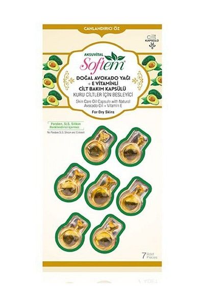 Softem Natural Avocado Oil with Vitamin E - Skin Care Capsule